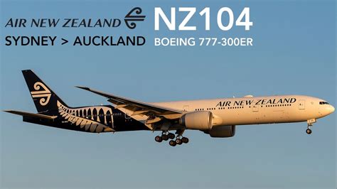 Air New Zealand NZ104 (ANZ104) from Sydney to Auckland .